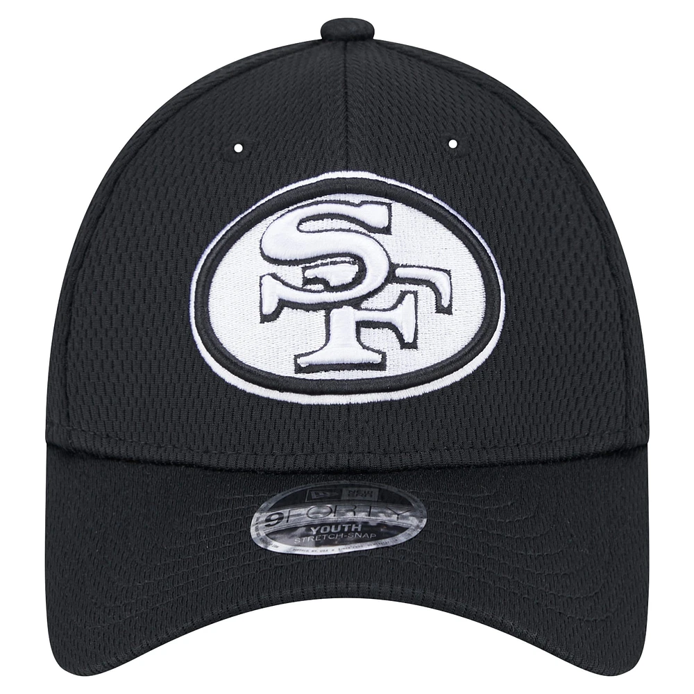 Youth New Era Black San Francisco 49ers Throwback Main B-Dub 9FORTY Adjustable Hat