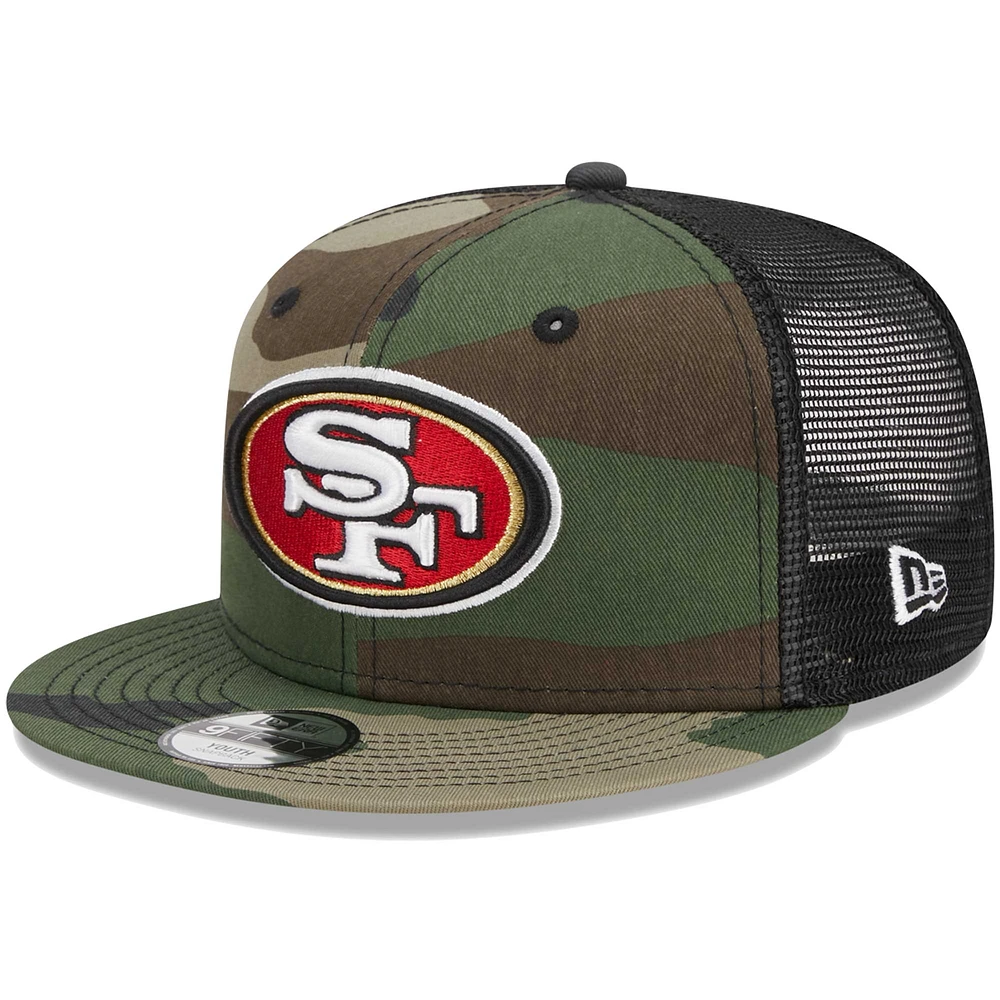 Youth New Era Camo San Francisco 49ers  Main Trucker 9FIFTY Snapback Hat