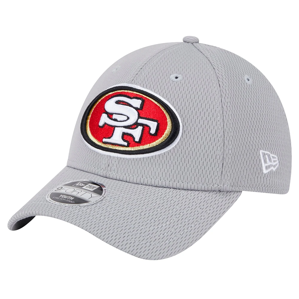 Casquette ajustable New Era Main 9FORTY grise des San Francisco 49ers pour jeunes