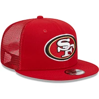 Youth New Era Scarlet San Francisco 49ers  Main Trucker 9FIFTY Snapback Hat