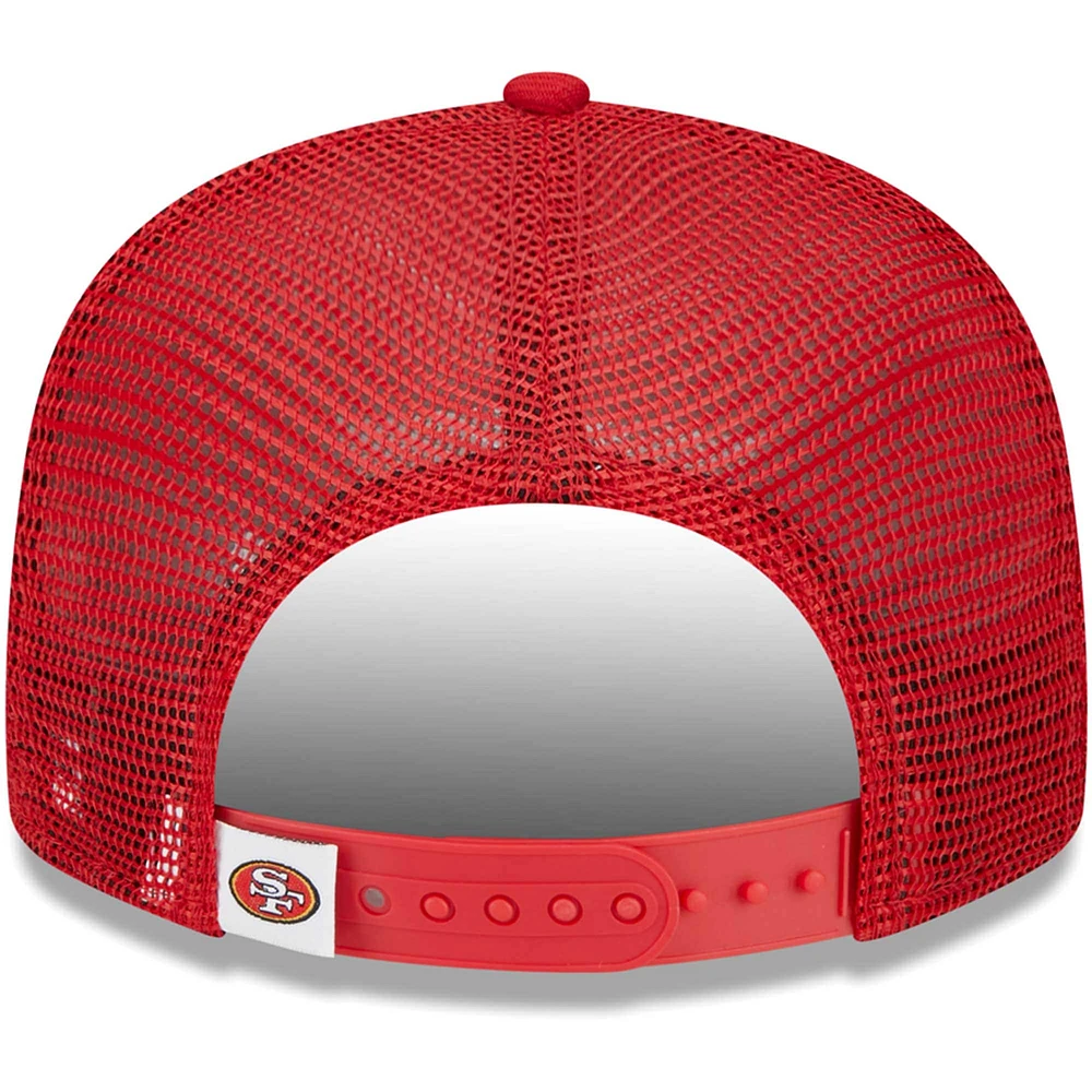 Youth New Era Scarlet San Francisco 49ers  Main Trucker 9FIFTY Snapback Hat