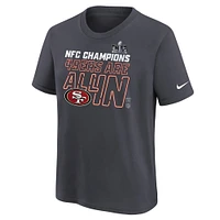 T-shirt Nike Anthracite San Francisco 49ers 2023 NFC Champions Locker Room Trophy Collection pour jeunes