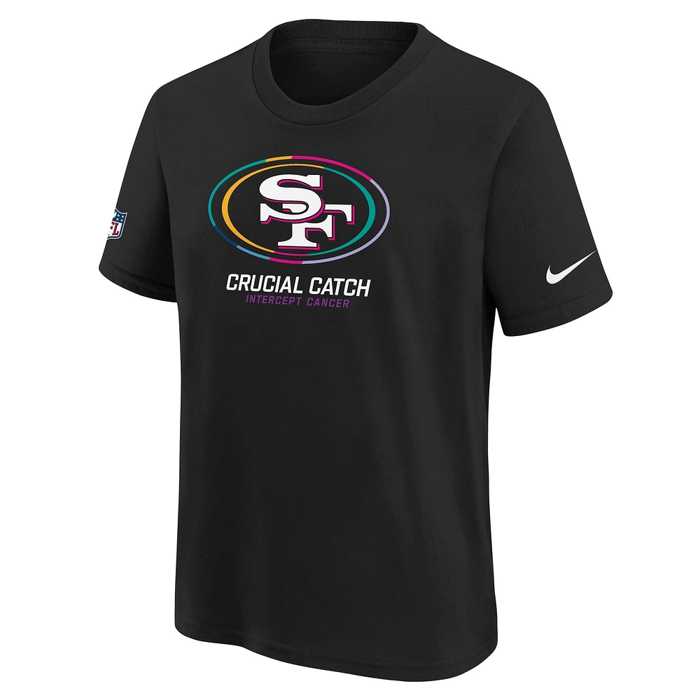 T-shirt Nike noir pour jeunes San Francisco 49ers NFL Crucial Catch 2024