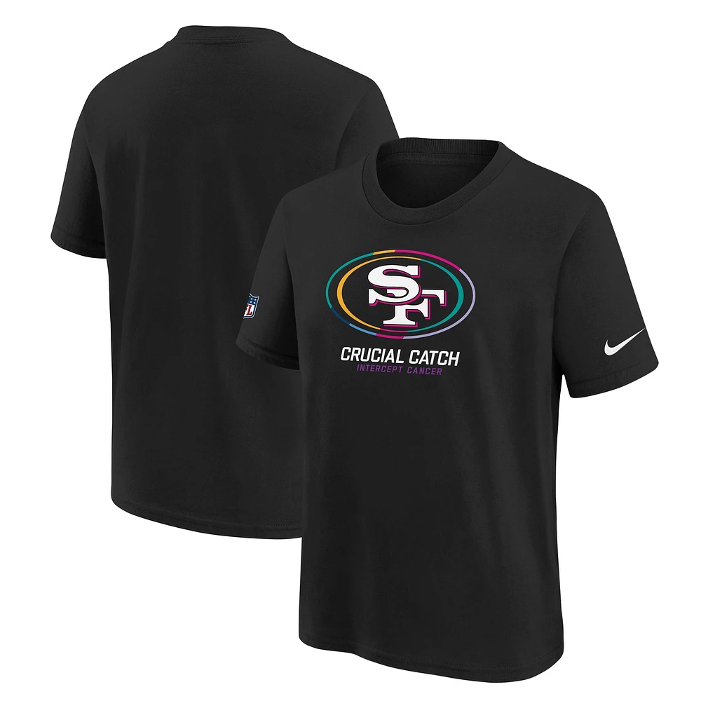 T-shirt Nike noir pour jeunes San Francisco 49ers NFL Crucial Catch 2024