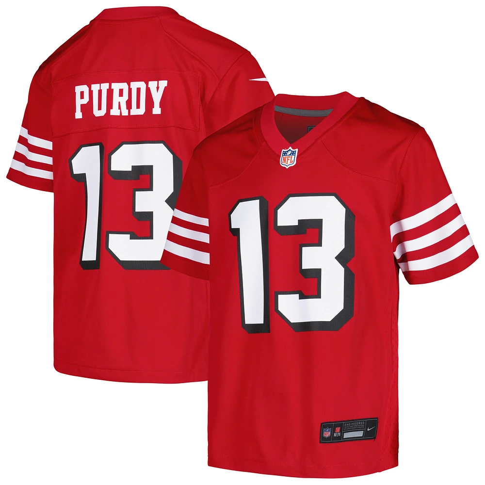 Maillot de match Nike Brock Purdy Scarlet pour jeunes des 49ers San Francisco