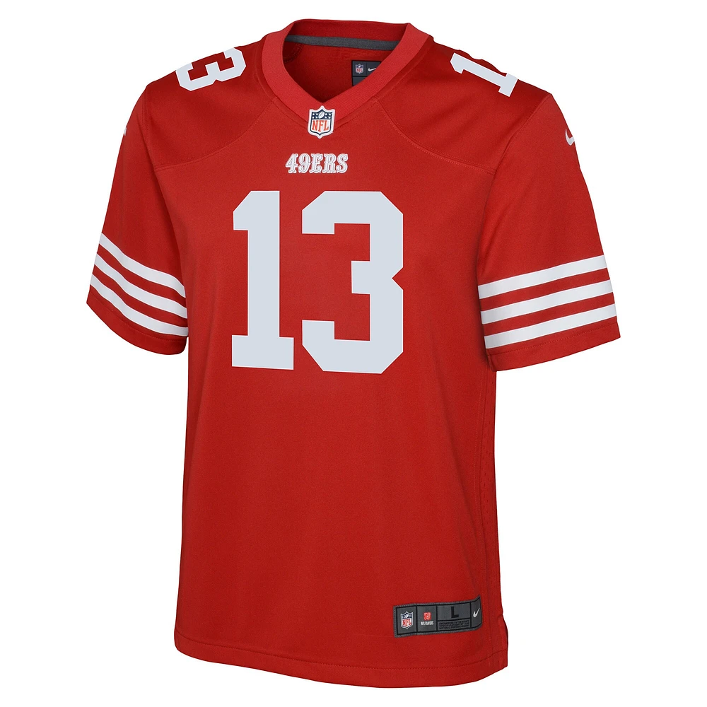 Maillot de jeu d'équipe Nike Brock Purdy Scarlet San Francisco 49ers pour jeunes