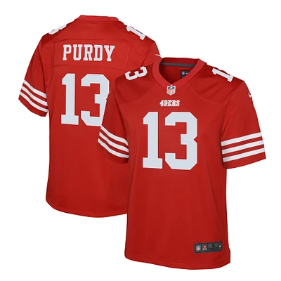 Maillot de jeu d'équipe Nike Brock Purdy Scarlet San Francisco 49ers pour jeunes