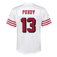 Maillot de jeu d'équipe Nike Brock Purdy blanc des San Francisco 49ers pour jeunes