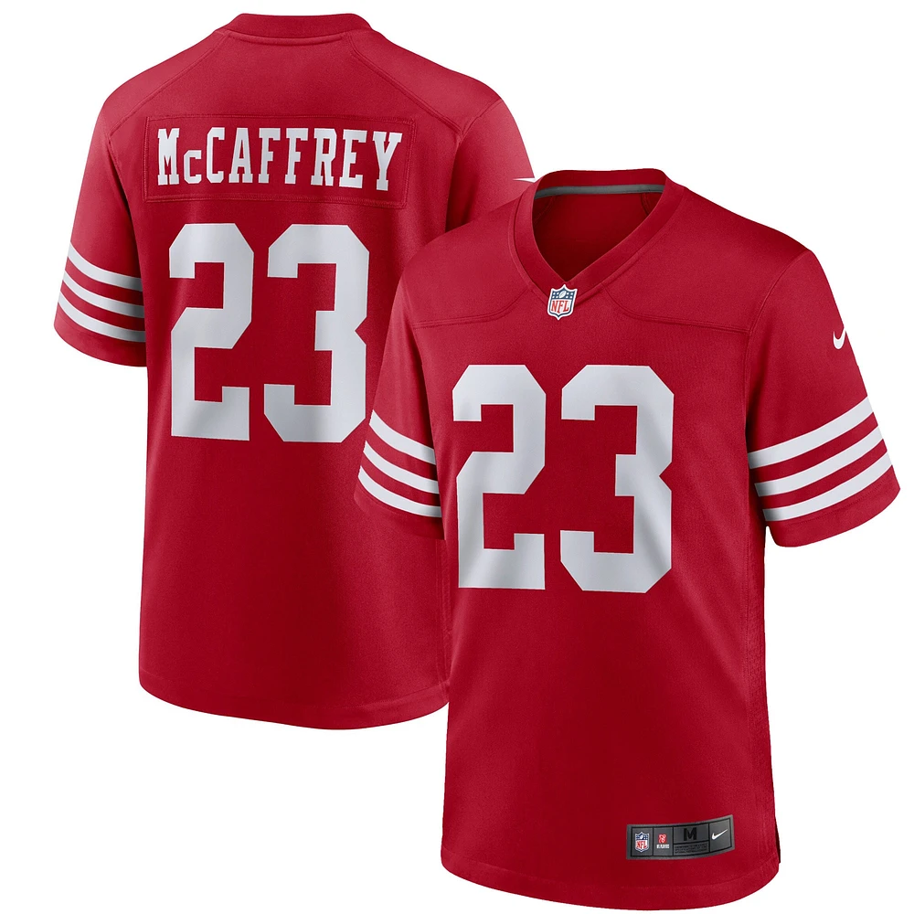 Maillot de match Nike Christian McCaffrey Scarlet San Francisco 49ers pour jeunes