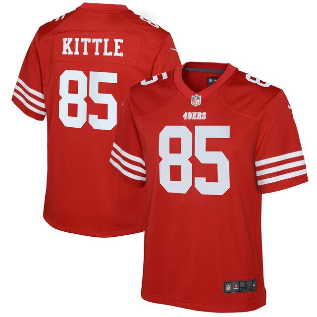 Maillot de match Nike George Kittle Scarlet pour jeunes des 49ers San Francisco