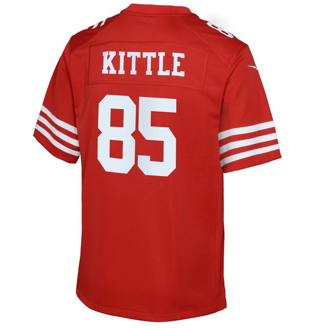 Maillot de match Nike George Kittle Scarlet pour jeunes des 49ers San Francisco
