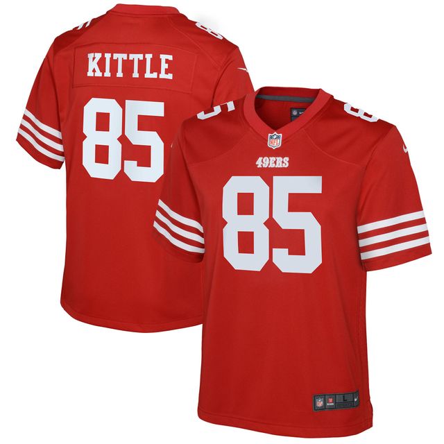Maillot de match Nike George Kittle Scarlet pour jeunes des 49ers San Francisco
