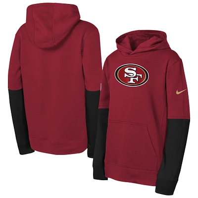 Sweat à capuche Nike Scarlet San Francisco 49ers Club pour jeunes