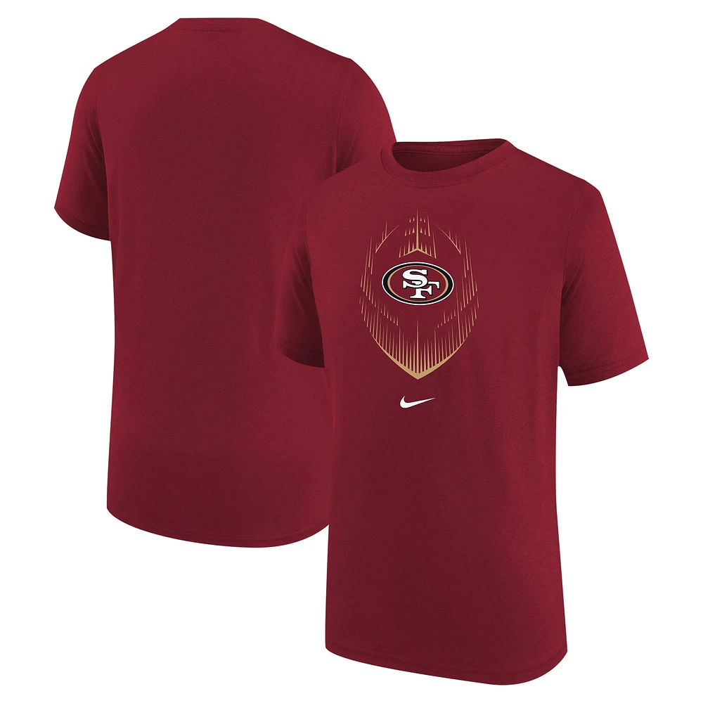 T-shirt Nike Scarlet pour jeunes avec légende des San Francisco 49ers