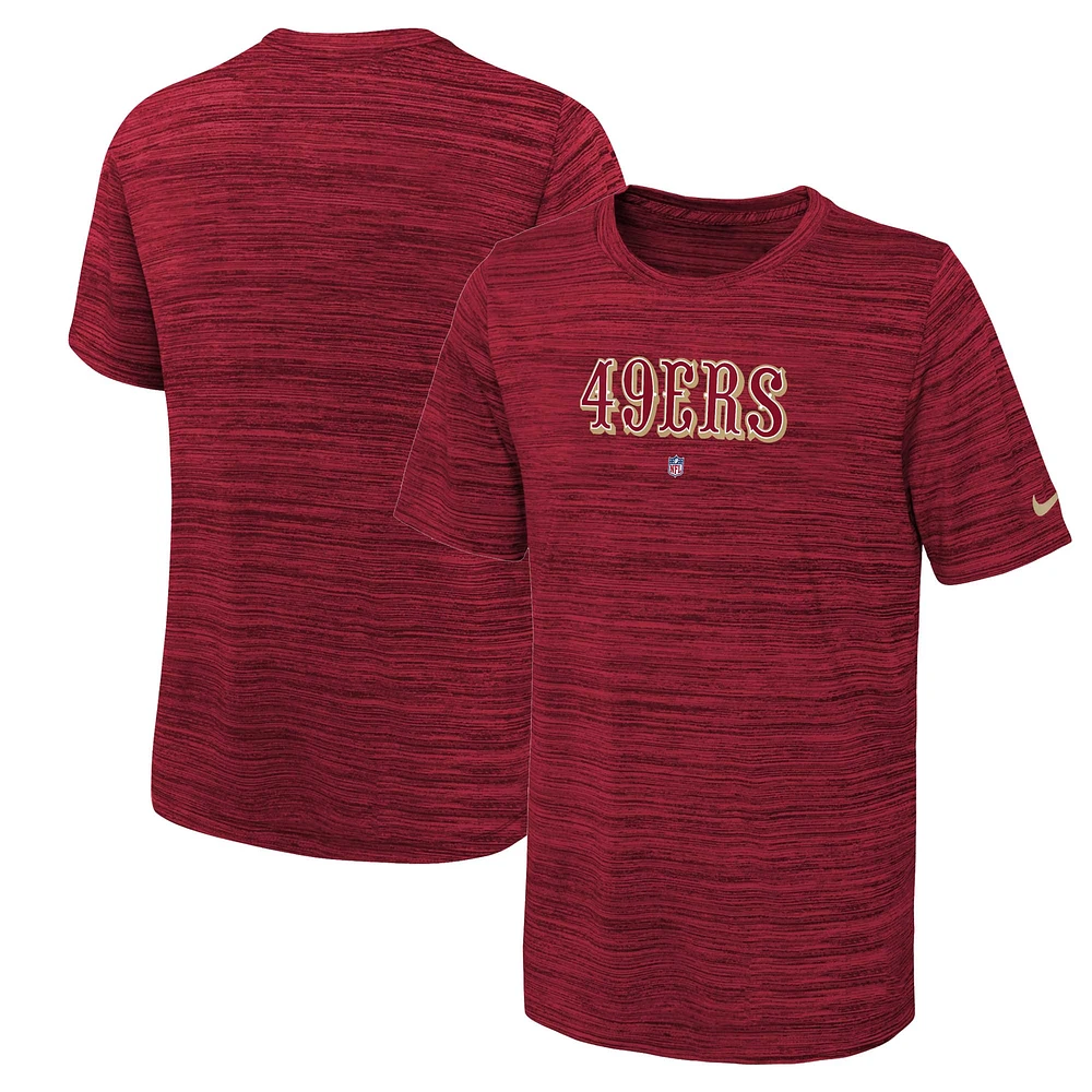 T-shirt Nike Scarlet San Francisco 49ers Team Sideline Velocity Performance pour jeune