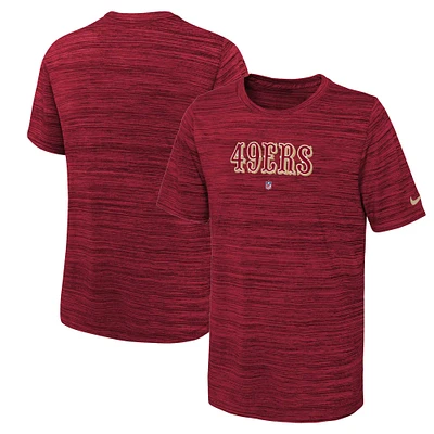 T-shirt Nike Scarlet San Francisco 49ers Team Sideline Velocity Performance pour jeune