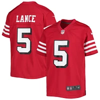 Maillot de match Nike Trey Lance Scarlet pour jeunes des 49ers San Francisco