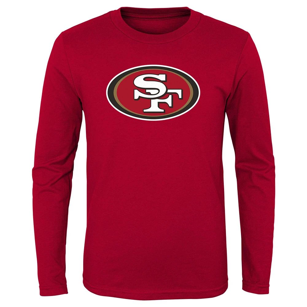 Youth Scarlet San Francisco 49ers Primary Logo Long Sleeve T-Shirt