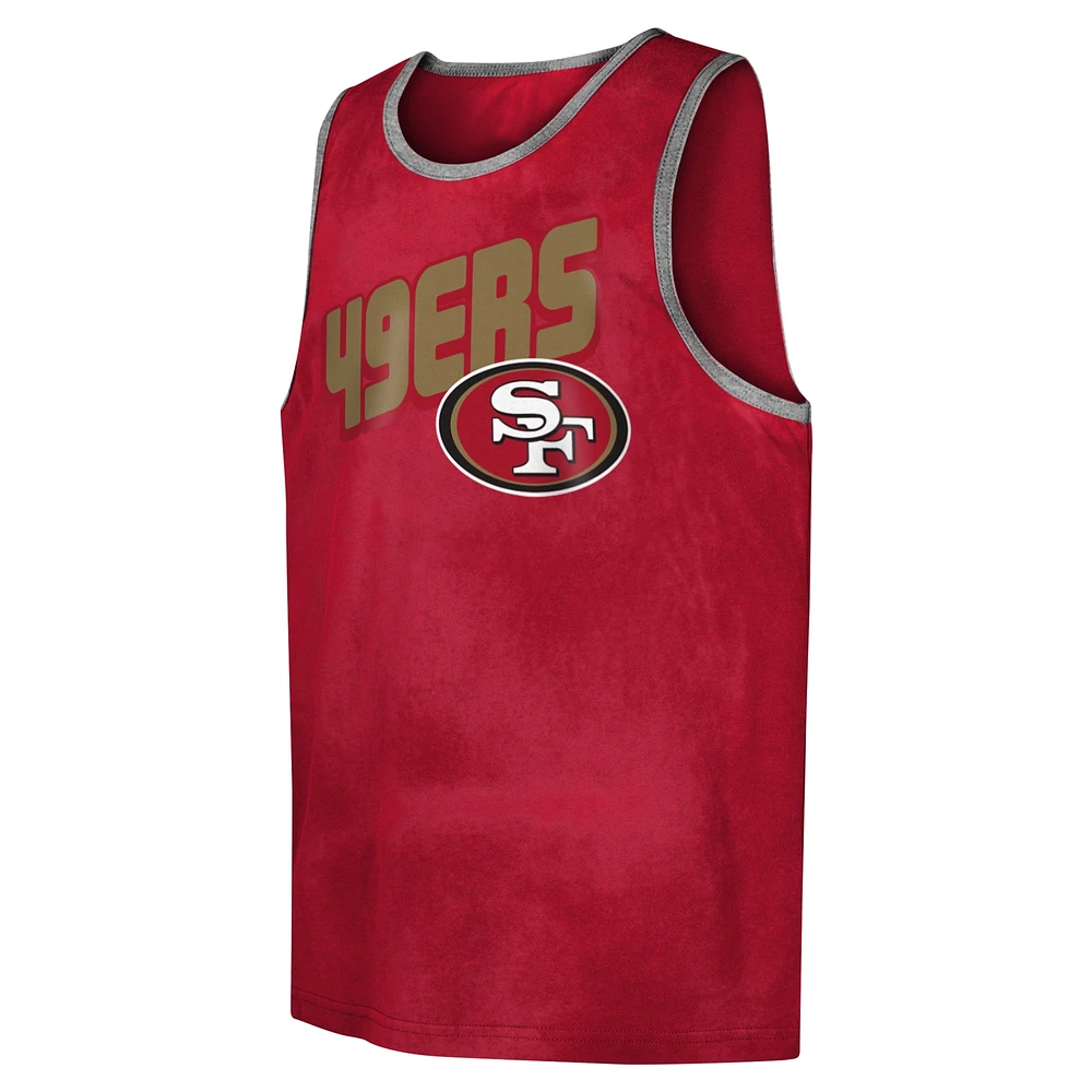 Youth Scarlet San Francisco 49ers Sun-Bleached Ride the Tide Tank Top