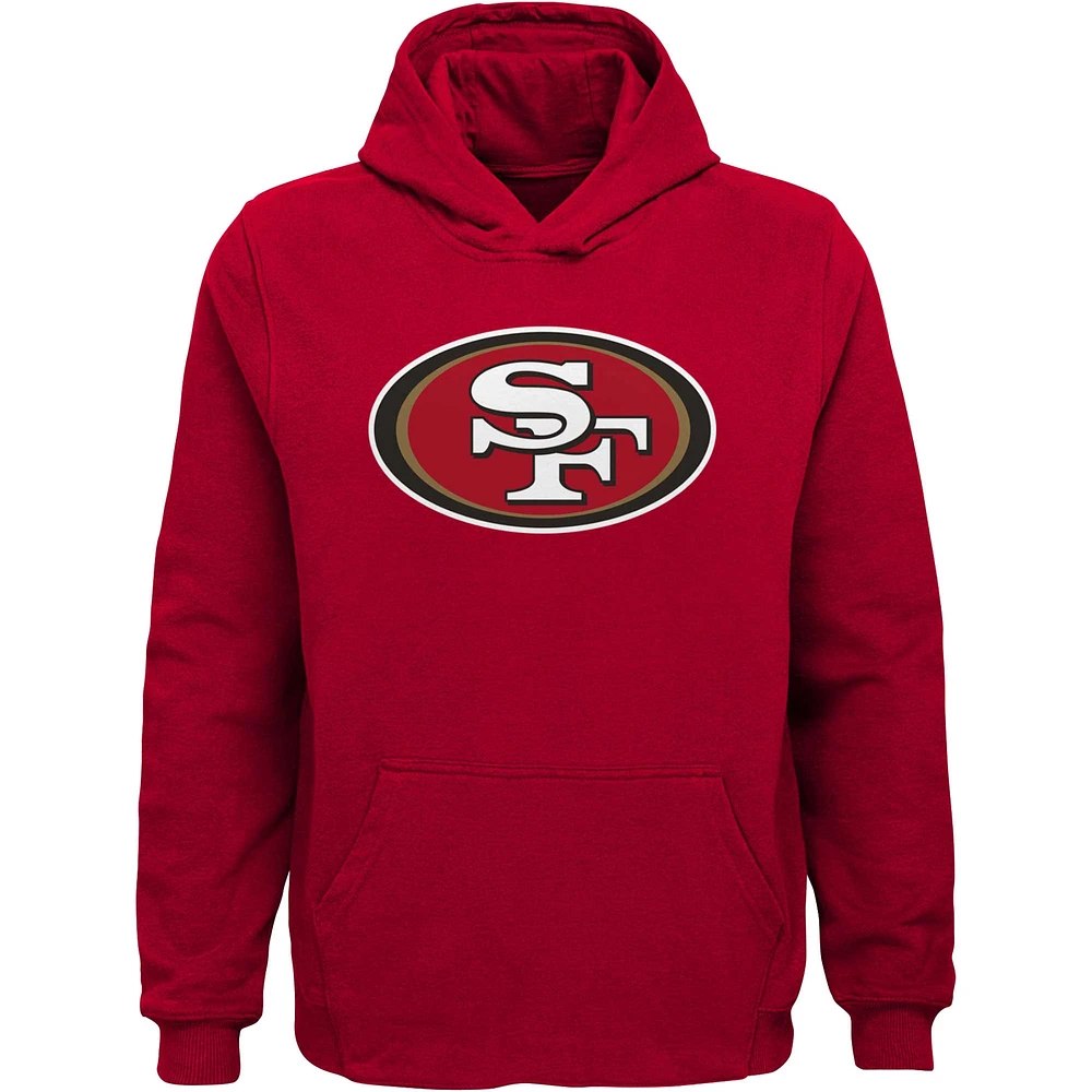 Youth Scarlet San Francisco 49ers Team Logo Pullover Hoodie