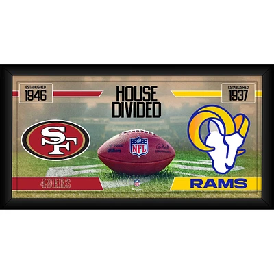 Collage de football encadré 10" x 20" des 49ers de San Francisco contre les Rams de Los Angeles