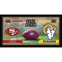 Collage de football encadré 10" x 20" des 49ers de San Francisco contre les Rams de Los Angeles