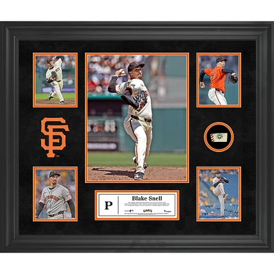 Blake Snell San Francisco Giants Framed 5-Photo Collage with a Piece of Game-Used Ball