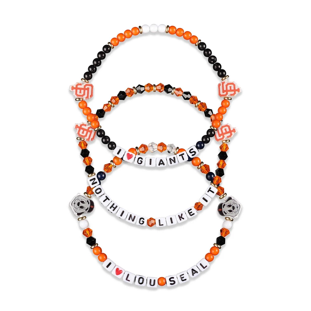 Lot de 3 bracelets d'amitié FOCO des Giants de San Francisco