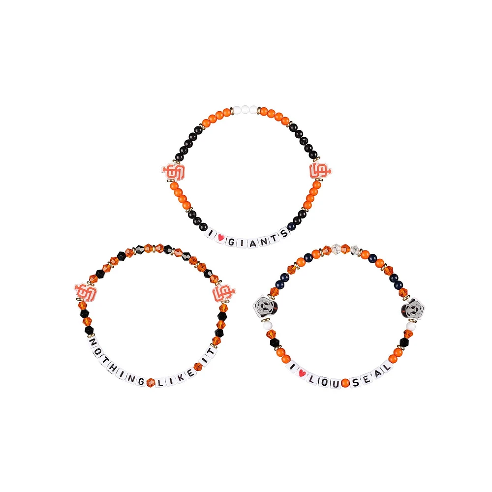 Lot de 3 bracelets d'amitié FOCO des Giants de San Francisco