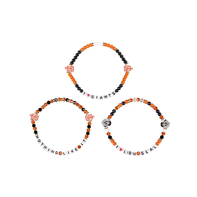 Lot de 3 bracelets d'amitié FOCO des Giants de San Francisco