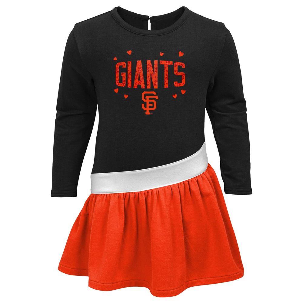 Outerstuff Girls Preschool Black/Orange San Francisco Giants Heart To Jersey  Tunic Dress