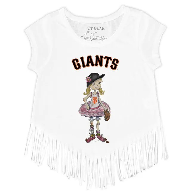 Lids San Francisco Giants Tiny Turnip Girls Youth Baseball Flag Fringe T- Shirt - Black
