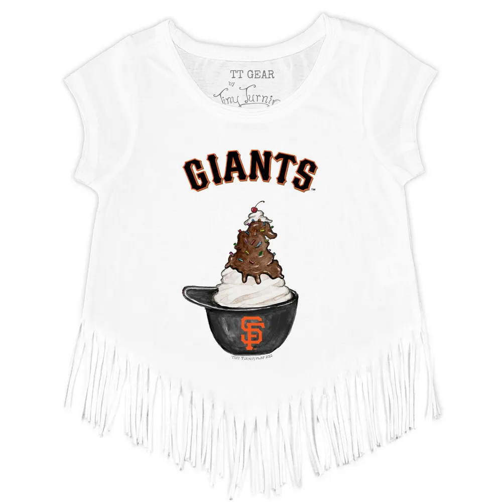 Women's Tiny Turnip Black San Francisco Giants Girl Teddy T-Shirt Size: Small