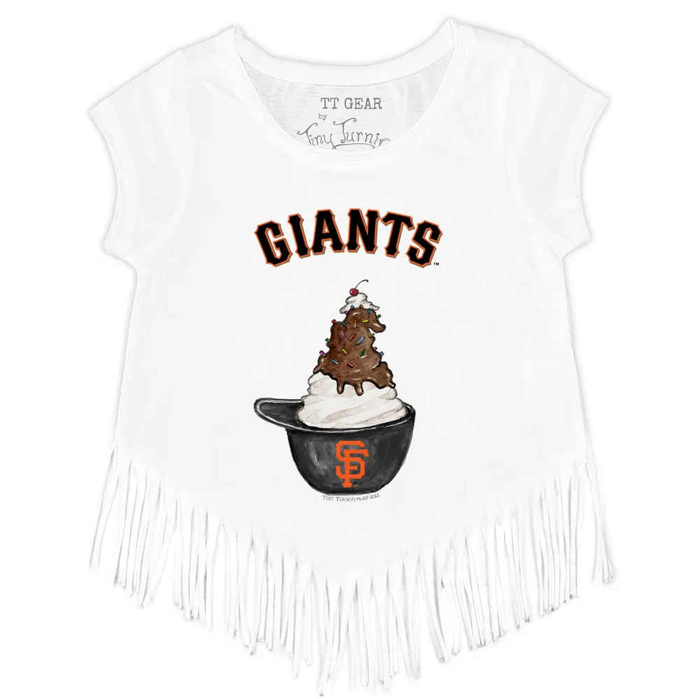 Lids San Francisco Giants Tiny Turnip Girls Toddler Gumball Fringe T-Shirt  - Black