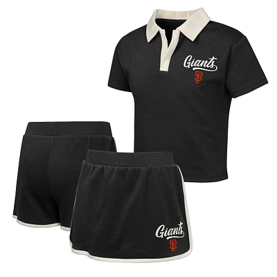 Ensemble polo et jupe-short Johnny pour filles noires des San Francisco Giants
