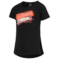 T-shirt noir San Francisco Giants Brush Stroke Dolman pour jeune fille