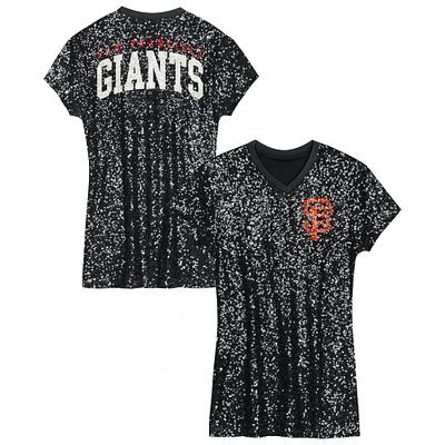 Girls Youth  Black San Francisco Giants Sequin V-Neck Dress