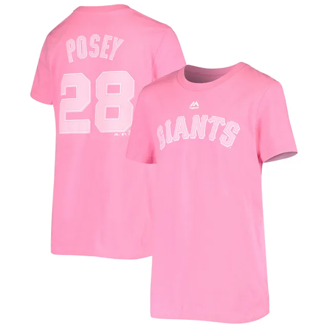 Lids Buster Posey San Francisco Giants Majestic Girls Youth Name & Number  Team T-Shirt - Pink