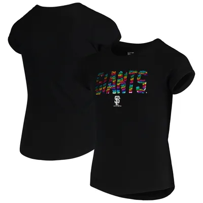 Youth Black New York Giants Football T-Shirt