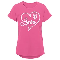 T-shirt Lovely des Giants de San Francisco rose pour jeune fille