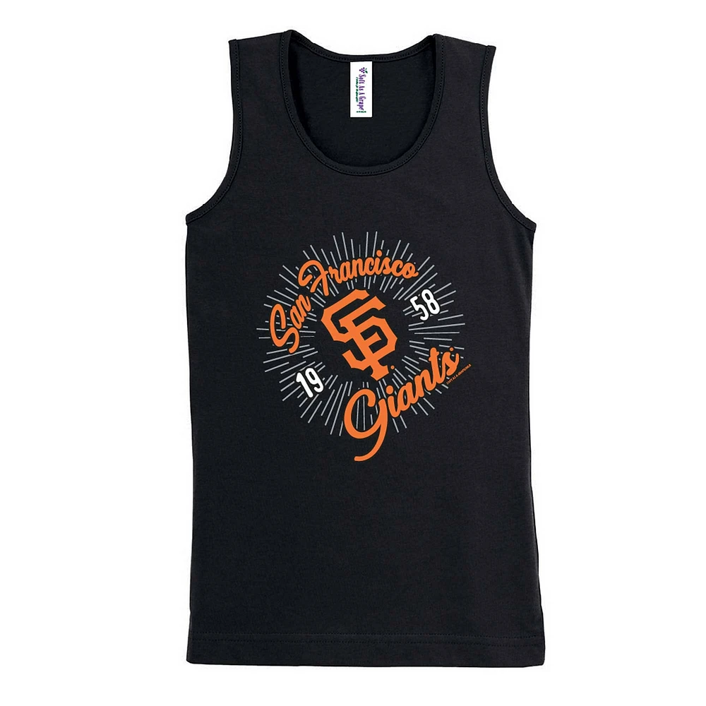 Girls Youth Soft as a Grape Black San Francisco Giants Tank Top