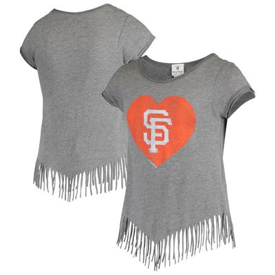 Women's San Francisco Giants Soft as a Grape Black Maternity Side Ruche  Scoop Neck T-Shirt