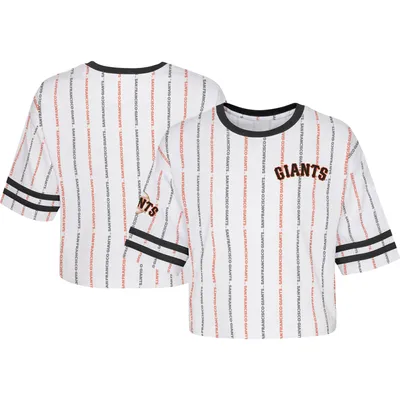 San Francisco Giants 5th & Ocean by New Era Girls Youth Split Neck Rainbow  T-Shirt - White