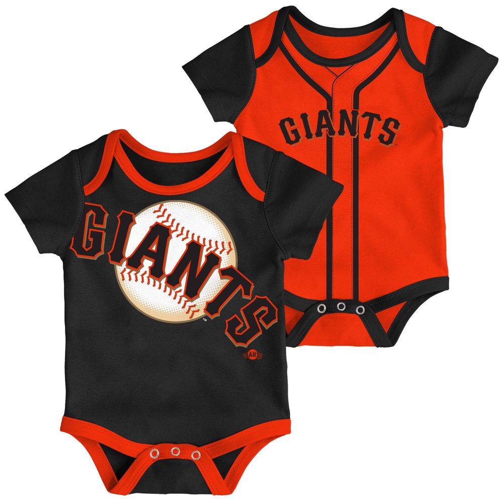 Infant Black/Orange San Francisco Giants Double 2-Pack Bodysuit Set