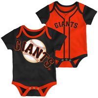 Infant Black/Orange San Francisco Giants Double 2-Pack Bodysuit Set