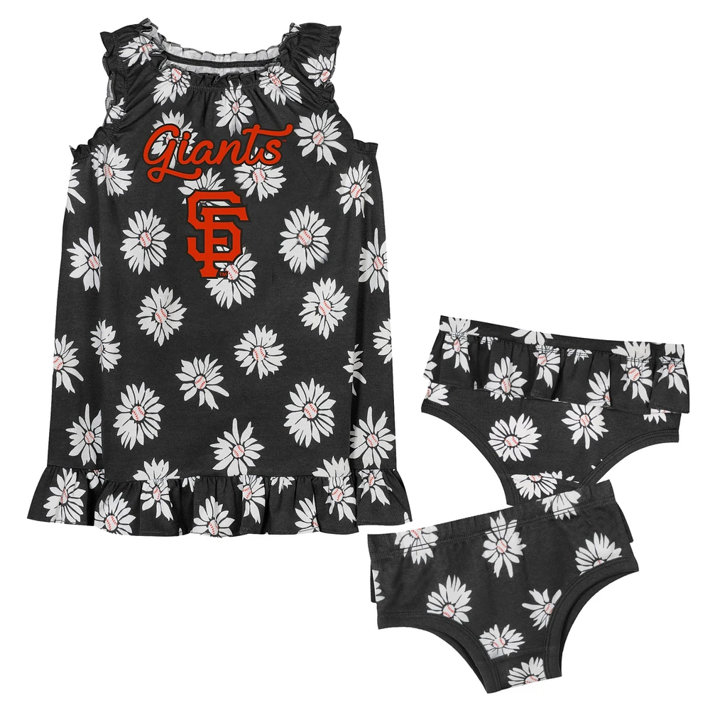 Infant Fanatics Black San Francisco Giants Hop Skip Diaper Cover Set