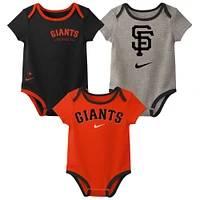 Infant Nike San Francisco Giants Authentic Collection Three-Pack Bodysuit Set