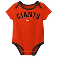 Infant Nike San Francisco Giants Authentic Collection Three-Pack Bodysuit Set