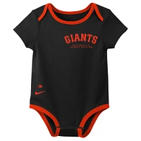 Infant Nike San Francisco Giants Authentic Collection Three-Pack Bodysuit Set