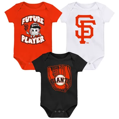 San Francisco Giants Infant Minor League Player Three-Pack Bodysuit Set - Orange/Black/White